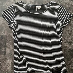 H&M Divided Black and White Striped Tee